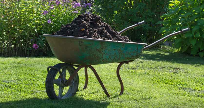 adding compost to lawns